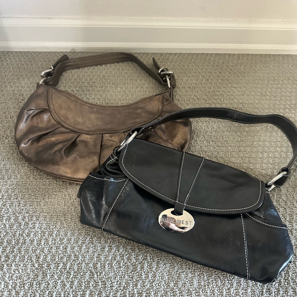 Nine West Black and Brown Shoulder Bags